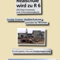 Das Bild zeigt den Erweiterungsbau der Schule aufgrund steigender Schülerzahlen