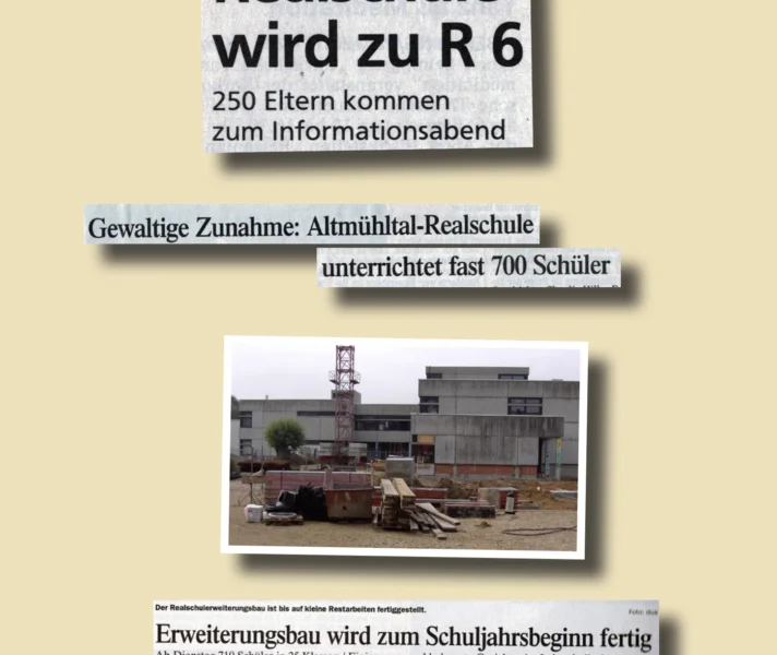 Das Bild zeigt den Erweiterungsbau der Schule aufgrund steigender Schülerzahlen