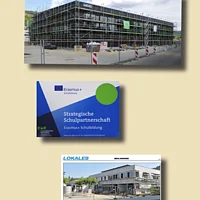 Das Bild zeigt einen Zeitungsartikel zur Sanierung der Schule