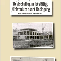 Das Bild zeigt den Bau der Realschule Beilngries im Juni 1969